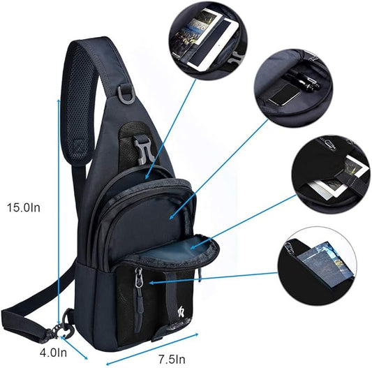 Y&R Direct 14 Colors Lightweight Sling Backpack Sling Bag Travel Hiking Small Backpack for Women Men Gifts