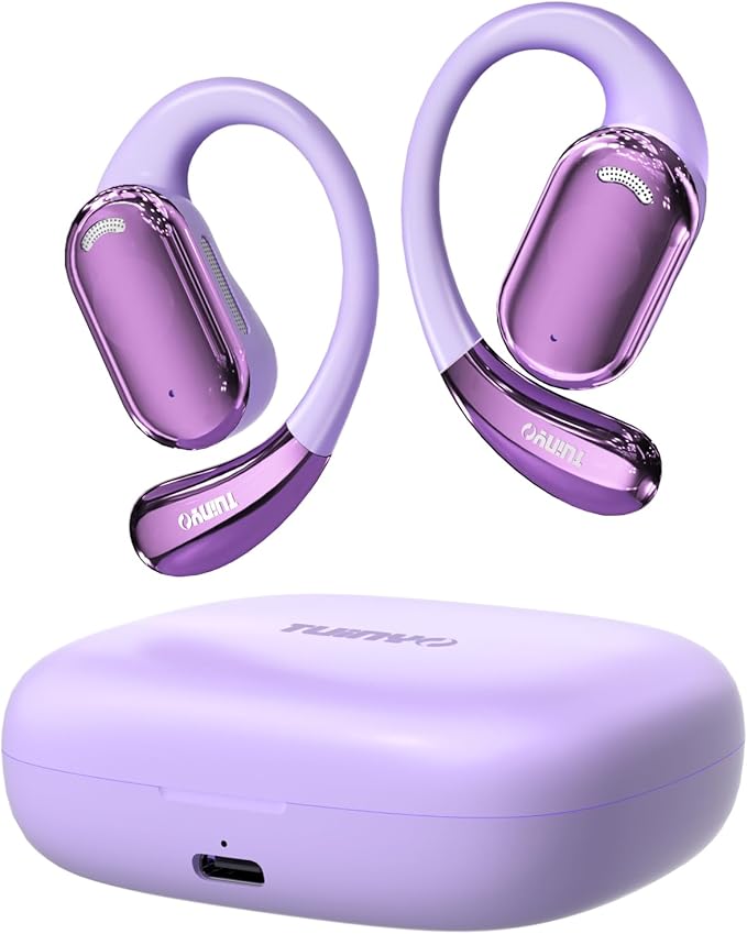 TUINYO True Wireless Ear Hooks, IPX5 Waterproof, Stable One-Step Bluetooth Connection with Long Transmission, 40hrs Longed Standby Time with 10hrs Playtime for Each, Compatible to Different Devices