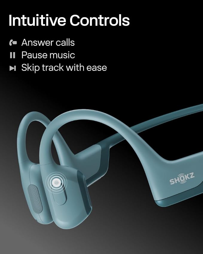 SHOKZ OpenRun Pro - Open-Ear Bluetooth Bone Conduction Sport Headphones - Sweat Resistant Wireless Earphones for Workouts and Running with Premium Deep Base - Built-in Mic, with Hair Band