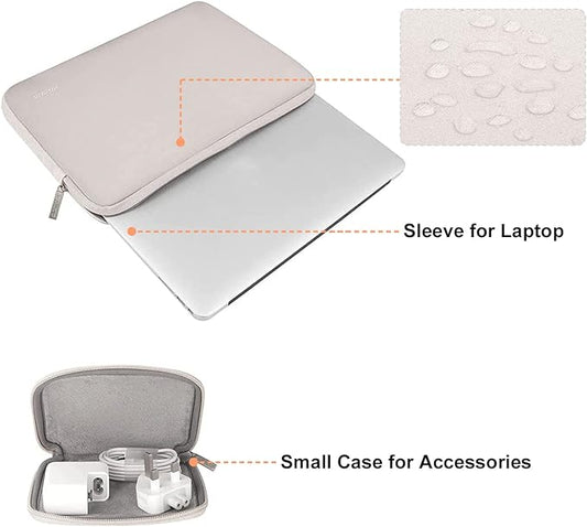 MOSISO Laptop Case 16 inch, 15-15.6 inch Laptop Sleeve Bag Compatible with MacBook Pro 16 inch, HP, Acer, Dell, Lenovo, ASUS Notebook, Neoprene Computer Sleeve Bag with Small Case, Rock Gray