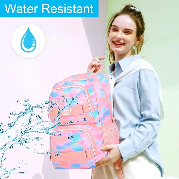 3Pcs Backpack for Girls Boys, 17 Inch School Bookbag with Lunch Box, Durable Laptop Backpacks Set for Teens College