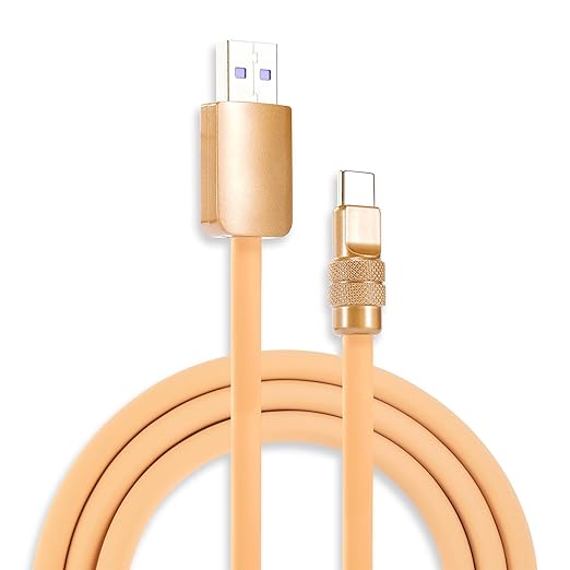 chubbycable Chubby 2.0 Fast Charging Cable Durable Soft Silicone USB C Cable 120W Extra Thick Charger Cord Compatible with iPhone 16/15 Series iPad, Desert+Desert, USB-A to Type-C, 9.8 FT