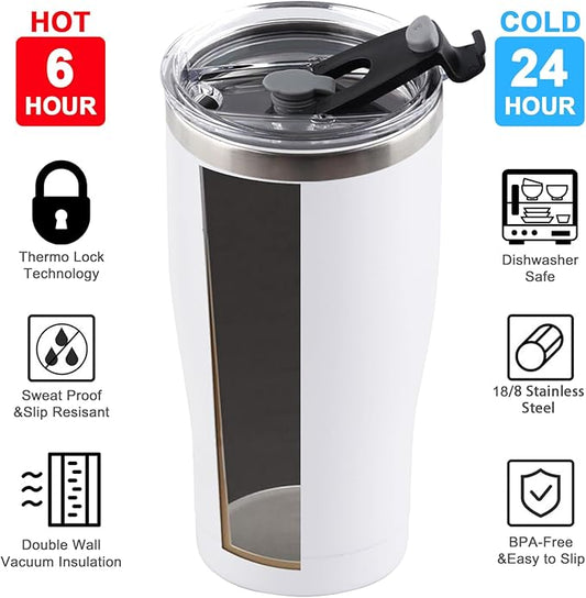 8 Pack 20oz Stainless Steel Tumblers Bulk Reusable Travel Mugs with Lid, Double Wall Powder Coated Coffe Cup for Home, Office, Outdoor Suitable for Vehicle Cup Holders