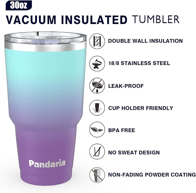 30 oz insulated tumbler with lid and straw, Reusable Spill Proof & Leak Proof Tumbler for Hot and Cold Beverages, Ideal for Iced coffee, Smoothies & Water (Sea)