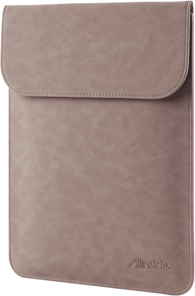 Allinside 13-13.3 inch Laptop Sleeve Case for MacBook Pro 14 2021–2024 (A2918, A2992, A3112, A3401, A3185)/MacBook Air 13 2010-2017/MacBook Pro 13 2010-2015, PU Suede Leather Laptop Case Cover, Pink