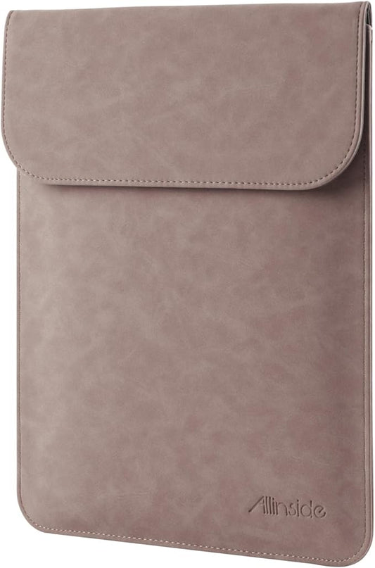 Allinside 13-13.3 inch Laptop Sleeve Case for MacBook Pro 14 2021–2024 (A2918, A2992, A3112, A3401, A3185)/MacBook Air 13 2010-2017/MacBook Pro 13 2010-2015, PU Suede Leather Laptop Case Cover, Pink