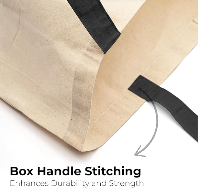 Salt Earth Pack of 5 | 6 | 12 | 24 | 48 – 100% Cotton Reusable Tote Bags – Bulk Grocery, Shopping, DIY, Beach & Gift Use