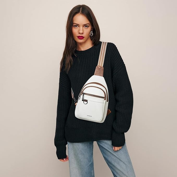 7L Sling Bag for Women Men Vegan Leather Crossbody Bags Fanny Pack Purse Backpack Over Shoulder Bag Travel Anti Theft