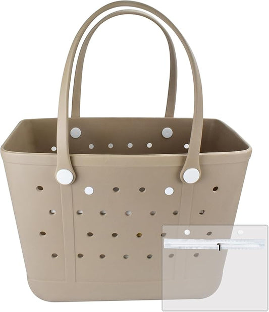 X Large Beach Bag, Oversized Rubber Beach Bag, Washable Open Tote Bag Durable Tote Travel Bags