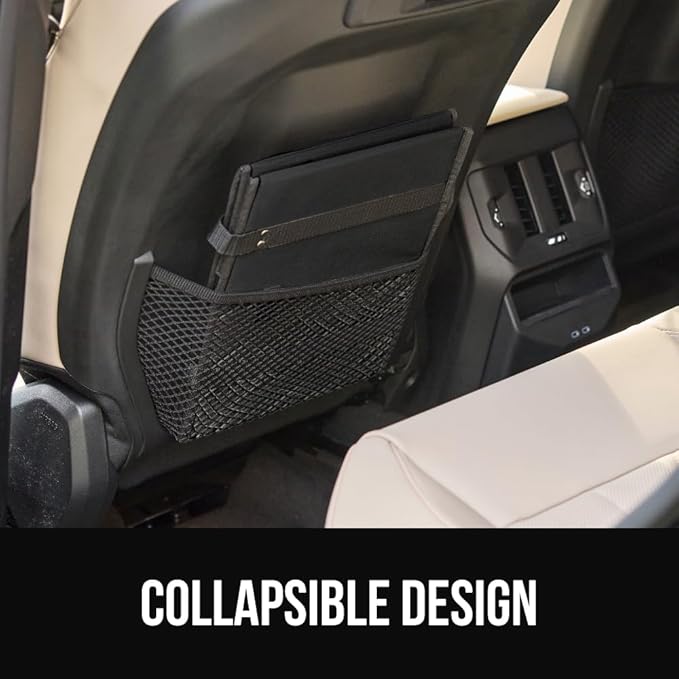 GORILLA GRIP Heavy Duty Foldable Reusable Grocery Bags, Tear Resistant Box Shape Shopping Tote with Reinforced Handles, Grip Feet, Easily Carry and Transport Groceries, 13x10x11, 1 Pack, Black