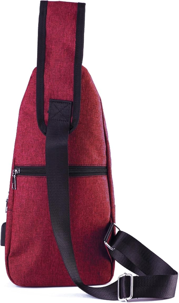 Seoky Rop Men Women Sling Backpack Anti Theft Crossbody Shoulder Chest Bag with USB Charging Port