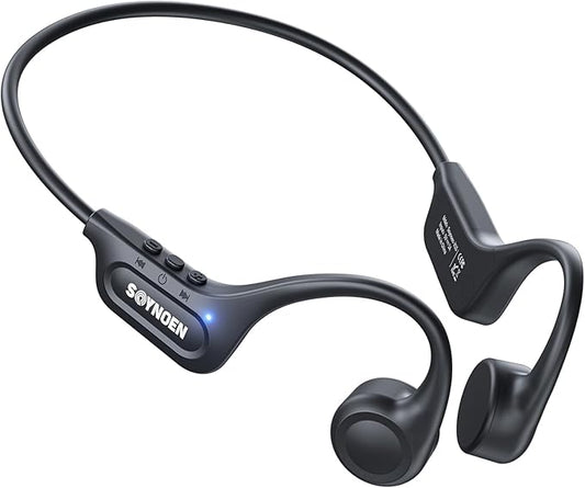 Bone Conduction Headphones, Open Ear Headphones Bluetooth 5.4 with Mic, 8H Playtime,Bone Conduction Earbuds IP56 Waterproof for Cycling, Hiking,Workout