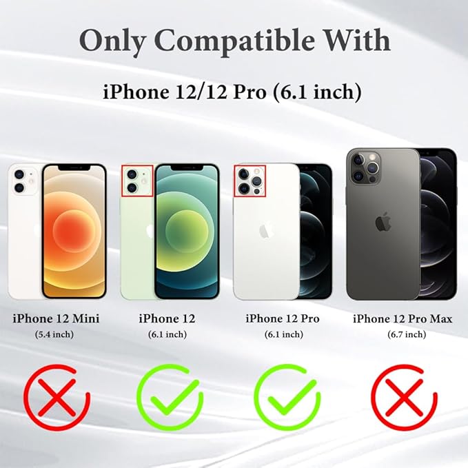 KANGHAR Case Compatible with iPhone 12/12 Pro 6.1 Inch (2021), Black Leopard Design,Tire Texture Non-Slip +Shockproof Rugged TPU Protective Case