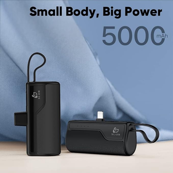 Gankoii iPhone Portable Charger 5000mAh, Mini Power Bank Battery Pack Phone Backup Charger, Small Portable Charger Compatible with iPhone 14/13/ 12/11/ XS Max/XR/X, AirPods, Black