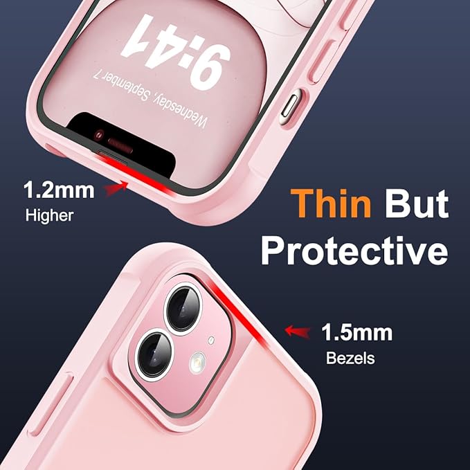 Compatible with iPhone 11 Case with Invisible Magnetic O-Ring Stand [Compatible with MagSafe][Great Grip Feeling], Pink
