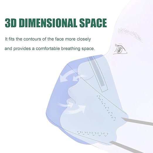 akgk KN95 Face Masks 50 Pack, 5-Ply Disposable Tangerine Face Mask Against PM 2.5 Smoke and Dust