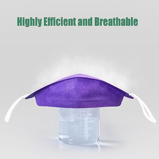 akgk KN95 Face Masks 50 Pack,5-Ply Disposable Purple Face Mask Against PM 2.5 Smoke and Dust