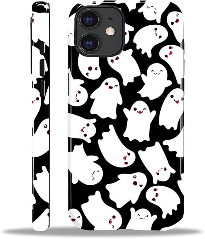 Case for iPhone 11 Case,Halloween Ghosts Bats Design - Hybrid Dual Protection Silicone + Hard PC Shockproof Full Body Cover Slim Anti-Scratch Protective Case for Men Women