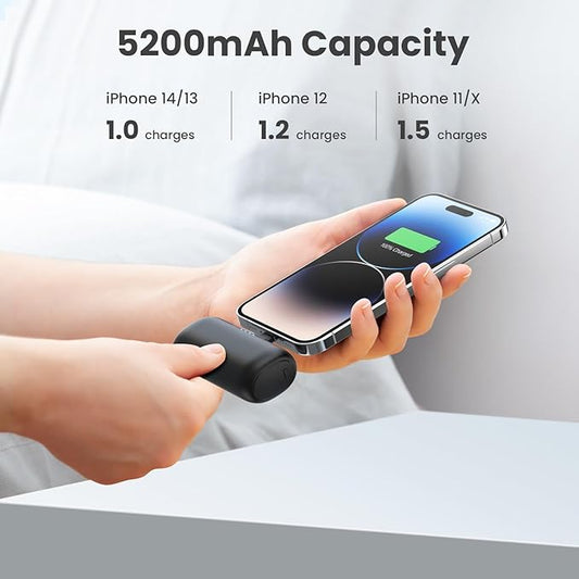 [2 Pack]Portable Charger for iPhone,5200mAh Mini Power Bank 20W PD Fast Charging Battery Pack,Portable Phone Charger Compatible With iPhone 14/14 Pro Max/13/13 Pro Max/12/12 Mini/11Pro/XS Max/XR/8/7/6