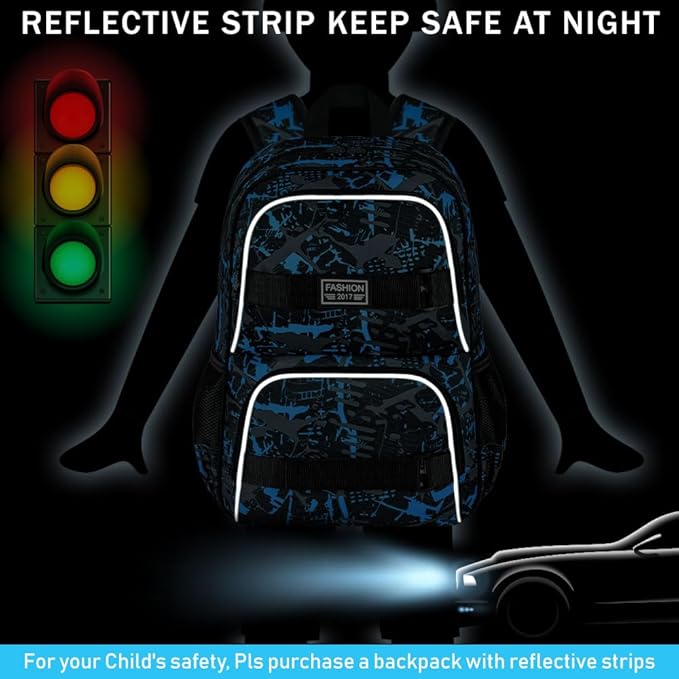 3Pcs Backpack for Girls Boys, 17 Inch School Bookbag with Lunch Box, Durable Laptop Backpacks Set for Teens College