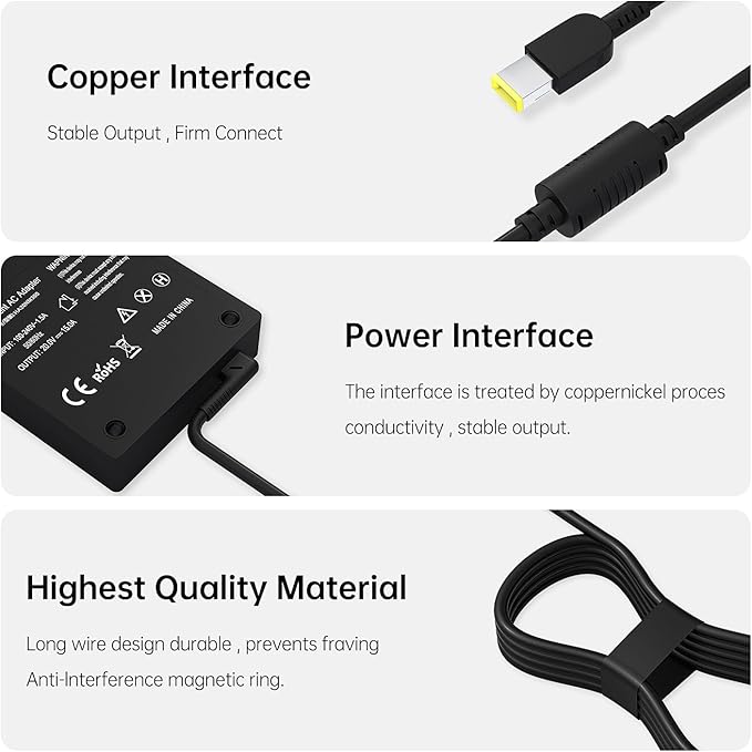 300W 20V 15A AC Laptop Adapter Replacement for Lenovo Legion 5 Pro 15 16 17 Legion 7 7i ThinkPad R9000P R9000K ADL300SDC3A Slim Tip Power Supply