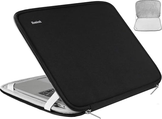 Laptop Sleeve 14 inch, Upgrade Durable Shockproof Protective Computer Cover Flip Case Briefcase Carrying Bag Compatible with 14" HP, Lenovo, Asus, Acer, Notebook, Chromebook Computer, Black