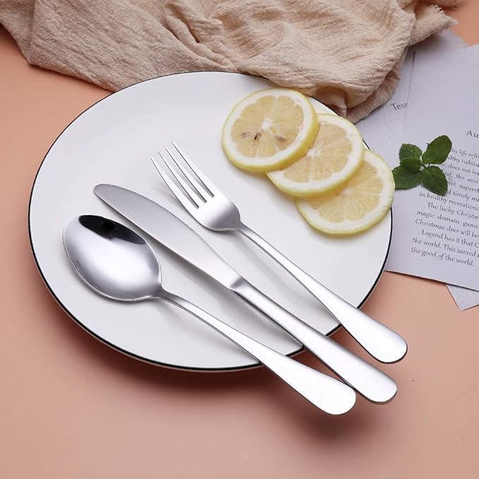 Travel Stainless Steel Utensils Set with Case – 8-Piece Reusable Flatware Kit Includes Fork, Knife, Spoon, Chopsticks, Straws, Brush & Bag – Portable Cutlery for Camping, Work, Picnic (Silver)