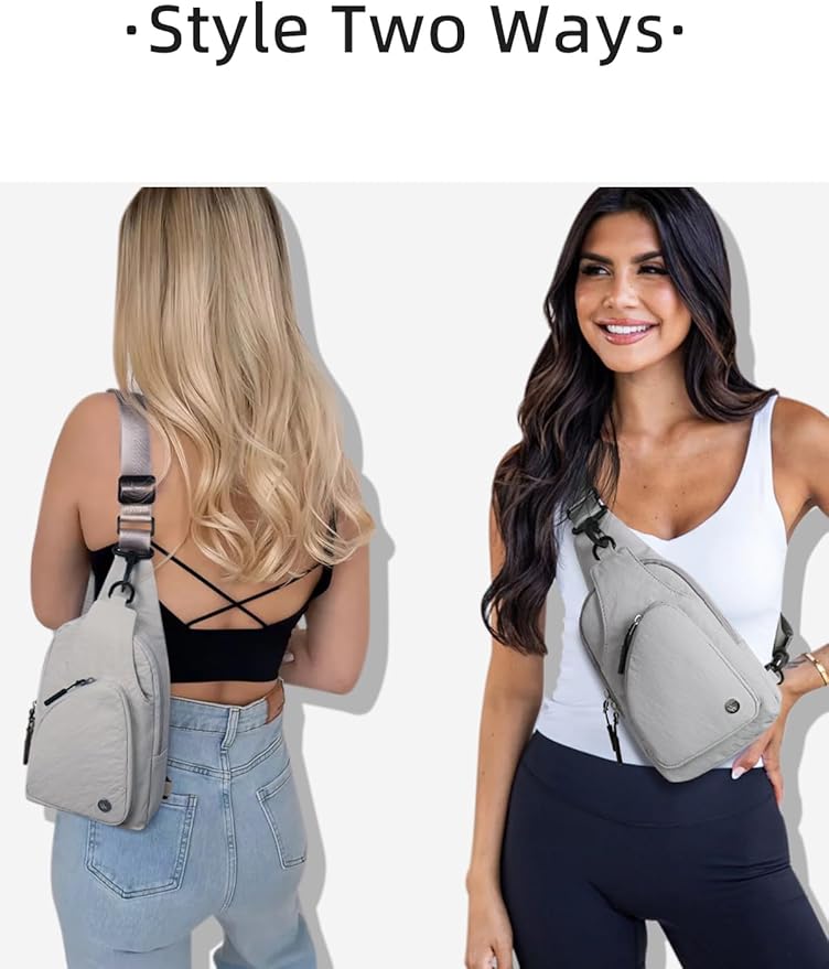 WESTBRONCO Small Sling Bag for Women Nylon Crossbody Sling Backpck Lightweight for Travel Casual Daily