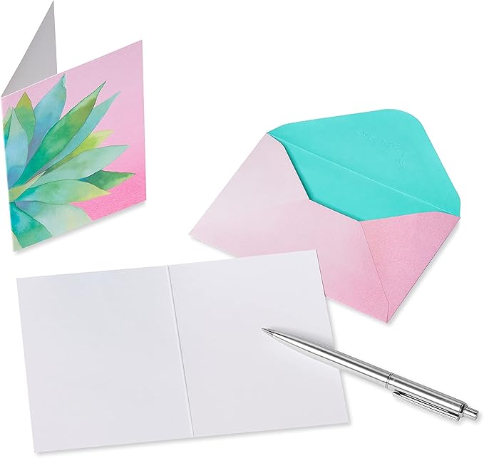 Papyrus Blank Cards with Envelopes, Bold Succulent (14-Count)