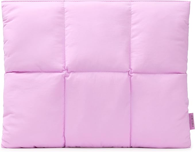 Comfyable Puffy Laptop Sleeve 13 Inch 14 Inch, Quilted Puffer Laptop Carrying Case for Women, Pillow Case Compatible with MacBook Air M4 2025 M3 M2 M1, MacBook Pro M4 Pro/Max, Lavender