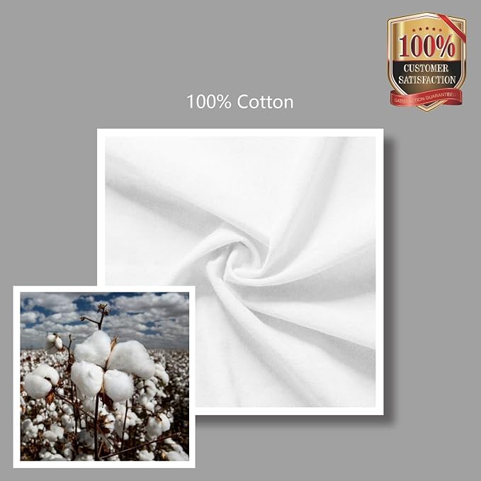 TOPDesign 12-Pack Economical 16"x15" White Cotton Tote Bag, Lightweight Medium Reusable Grocery Shopping Cloth Bags, Suitable for DIY, Advertising, Promotion, Gift, Activity
