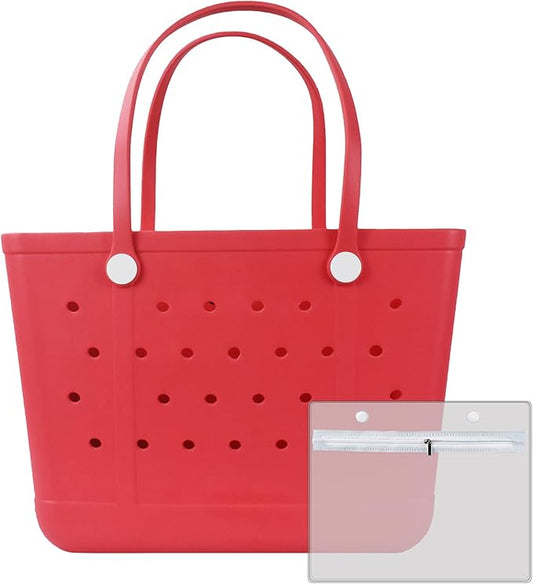 X Large Beach Bag, Oversized Rubber Beach Bag, Washable Open Tote Bag Durable Tote Travel Bags