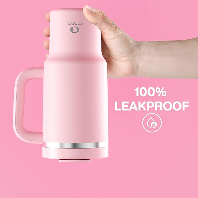 32 oz Tumbler with Handle and Straw: Stainless Steel Insulated Tumbler Keeps Cold for 24 Hours, Leakproof Travel Cup Fits in Cup Holder and BPA-Free, Cotton Candy