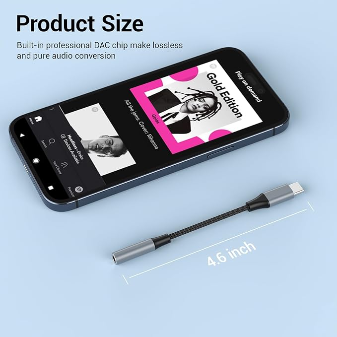 4pcs USB C to 3.5mm Female Headphone Jack Adapter, Upgrade Metal Case, Compatible with Samsung S20+/S21 Ultra, iPhone15 16, and More USB C Audio Devices