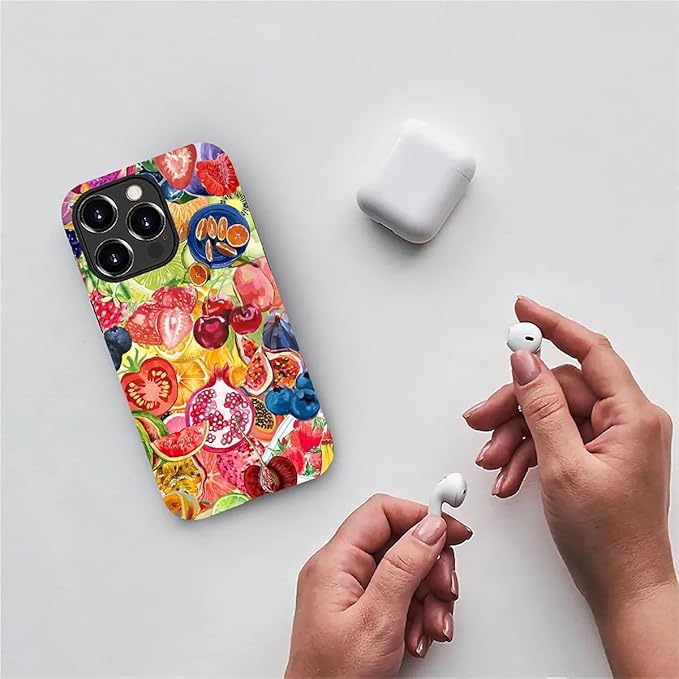 Case for iPhone 14 Pro Max,Summer Fruit Collage for Woman Men Full Body Protective Cover Shockproof 2 in 1 Silicone + Hard PC Case for iPhone 14 Pro Max