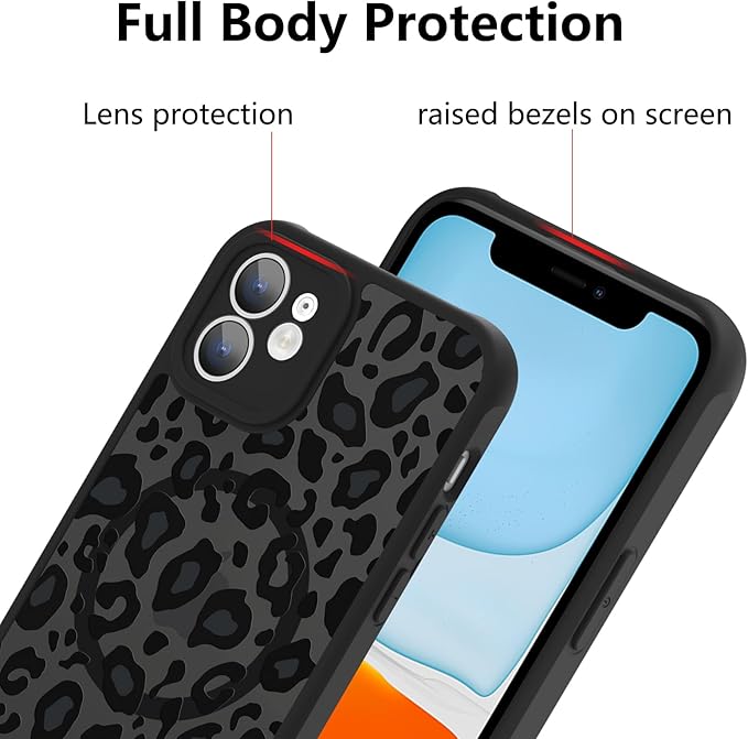 KANGHAR Case for iPhone 11 Phone Case [Compatible with Magsafe] Leopard Printed Pattern Cute Cheetah Protective Magnetic Case for Girls Women Men 6.1"