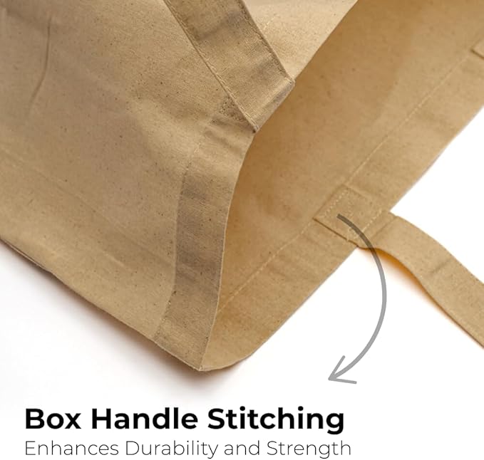 Salt Earth Pack of 5 | 6 | 12 | 24 | 48 – 100% Cotton Reusable Tote Bags – Bulk Grocery, Shopping, DIY, Beach & Gift Use