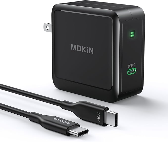 MacBook Charger 140W, Compact and Foldable GaN+ PD 3.1 USB C Fast Charging for MacBook Pro/Air, M1 M2 M3 M4, Samsung Galaxy, iPad Pro and All Type C Device, USB-C Cable Included