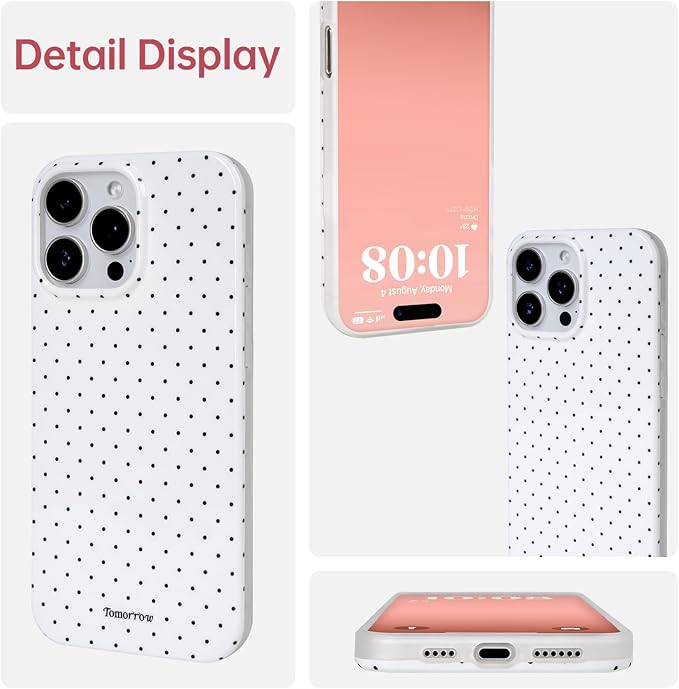2 Pack for iPhone 11 Case with Cute Fashion Polka Dot Phone Case Soft TPU Slim Shockproof Phone Cover for Women Girls (White+Black)