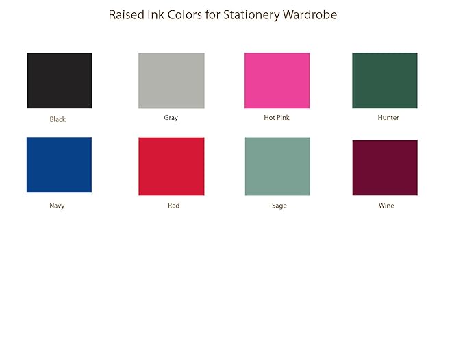 Personalized Raised Ink Ensemble Set, Enclosure Cards, Fold Notes, Sheets, Envelopes