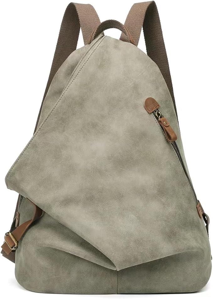 KL928 PU Leather Vintage Backpack – Large Casual Daypack Outdoor Travel Rucksack Hiking Backpacks for Men Women