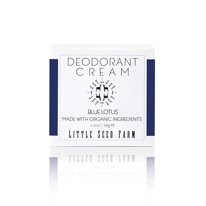Little Seed Farm All Natural Deodorant Cream, Aluminum Free Deodorant for Women or Men - Blue Lotus, Net Wt. 2.4oz | 68g