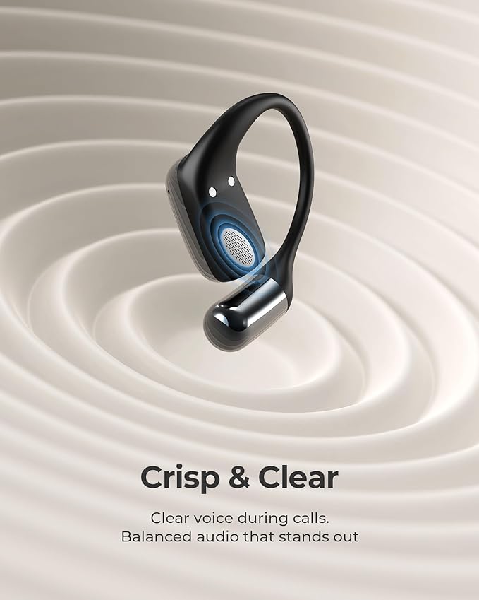 Lytmi CozyFit Open Ear Headphones, 0.23oz Ultra-Light Comfortable Wireless Earbuds, 0.6mm Thinnest Earhooks, Bluetooth 5.4, Clear Audio, 30 HRS Playtime, IPX5 Waterproof Earphones with Mic (Black)