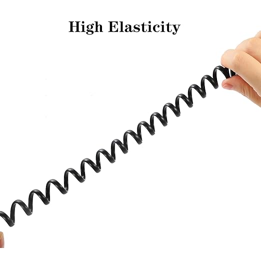 Phone Cord Landline8Ft Uncoiled / 1.4Ft Coiled Landline Phone Handset Cable RJ9 4P4C Telephone Accessory- Black (20pack)