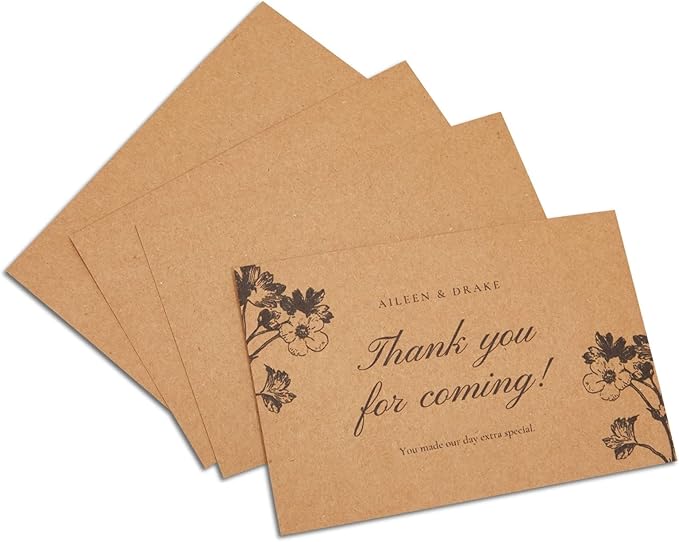 Sustainable Greetings 48 Pack Blank Stationery Cards and Envelopes 4x6 In - Brown Printable Blank Cards Bulk for Open When Letters, Wedding Invitations, Thank You, & Baby Shower