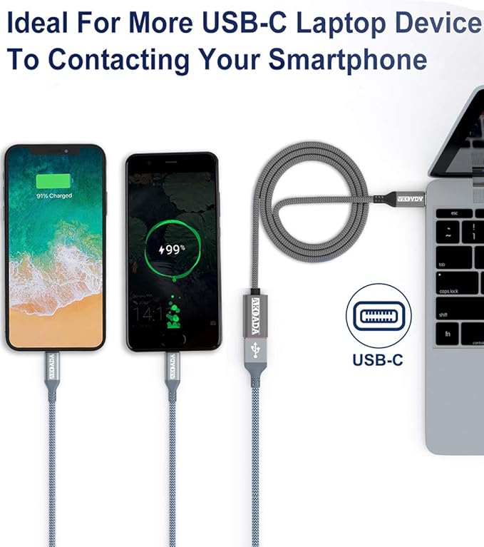 AkoaDa USB C to USB 3.0 Adapter (10ft), USB Type C Male to USB 3.0 Female OTG Cable Thunderbolt3 Compatible with iPhone 16 Pro Max/16 Plus/16/15, iPad, MacBook Pro/Air 2023, Galaxy S24/S23/S22