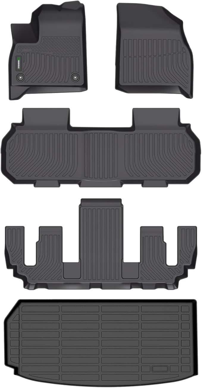 ANBINGO®7 Seat Floor Mats Fit for Buick Enclave 2025 /GMC Acadia 2024-2025 /Chevy Traverse 2024-2025 All Weather Mat for Buick Enclave TPE Car Matt for Enclave Rubber Carpet for Enclave