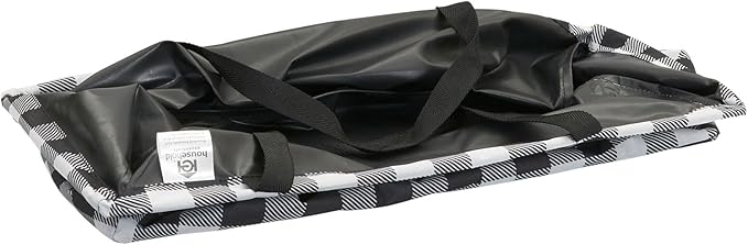 Household Essentials Large Canvas Utility Tote Bag with Handles | Collapsible Storage Basket for Laundry, Groceries, College, Beach, Car & More | Water-Resistant Lining | 11"x22"x13"