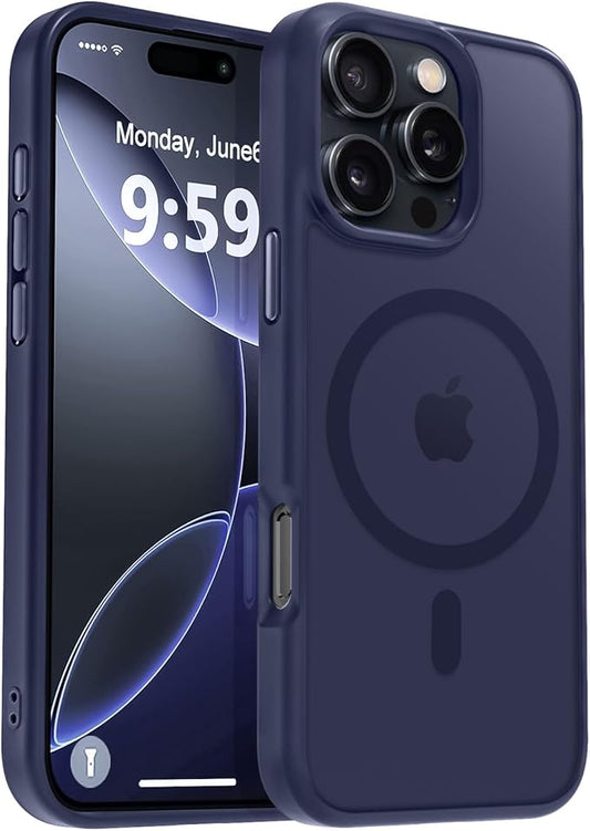 MOCCA Strong Magnetic for iPhone 16 Pro Phone Case, [Compatible with Magsafe][16FT Mil-Grade Drop Protection] Slim Thin Translucent Matte Protective Cover Case for iPhone 16 Pro Case, Deep Blue