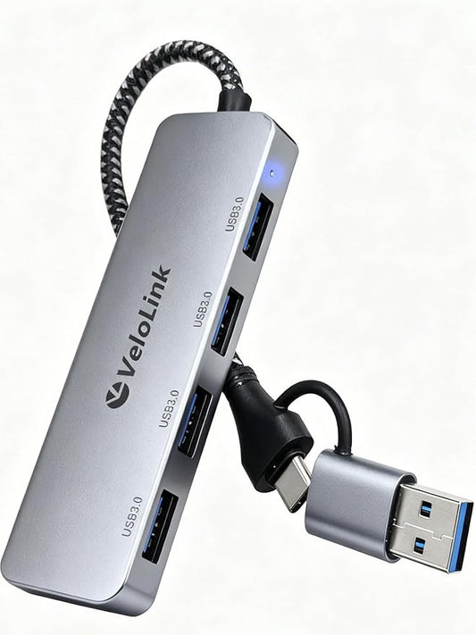 USB 3.0 Hub, USB Multiport Adapter, USB Extender Hub 4 Port, USB Splitter for Laptop/PC/MacBook/iPad Pro/iMac and More